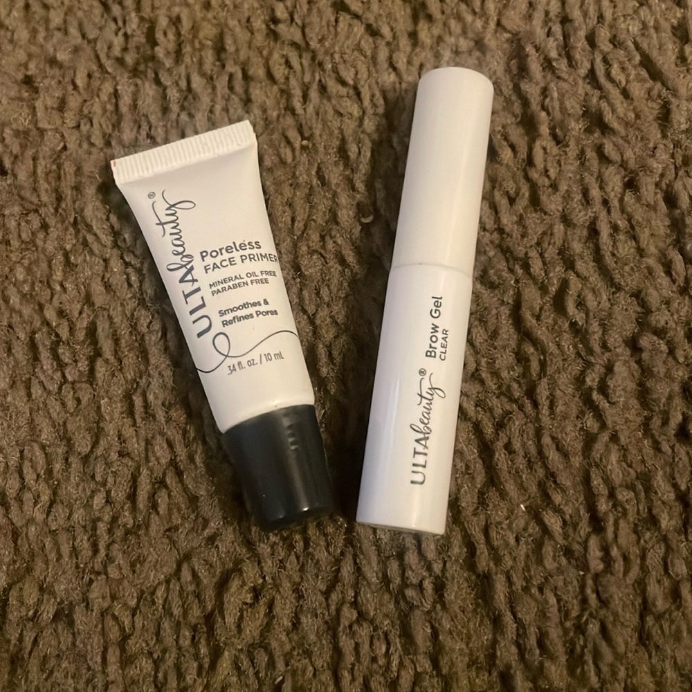 Mini Ulta beauty poreless face primer and Ulta beauty brow gel